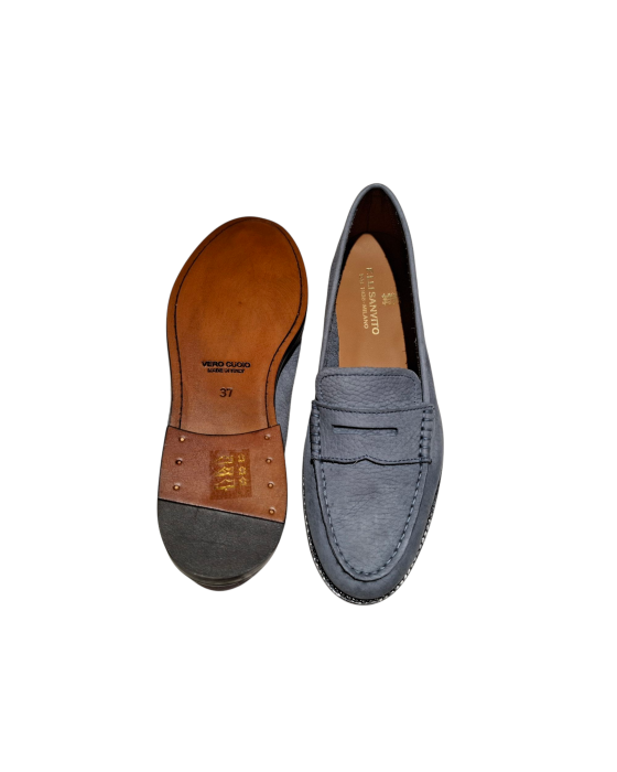 Nubuck Denim Moccasins