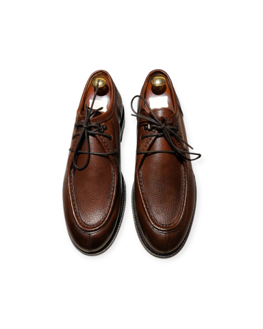 Derby lace-up shoes, in leather with rock sole