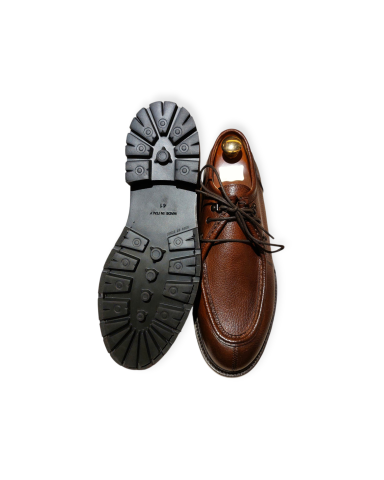 Derby lace-up shoes, in leather with rock sole