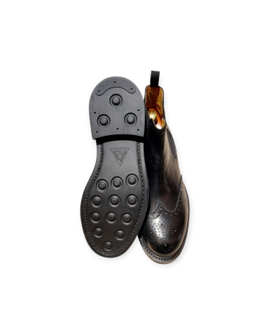 Stivaletti con elastico in pelle neri chelsea boot beatles