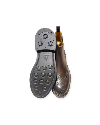Stivaletti chelsea boot artigianali fatti in Italia, pelle marrone, fondo gomma