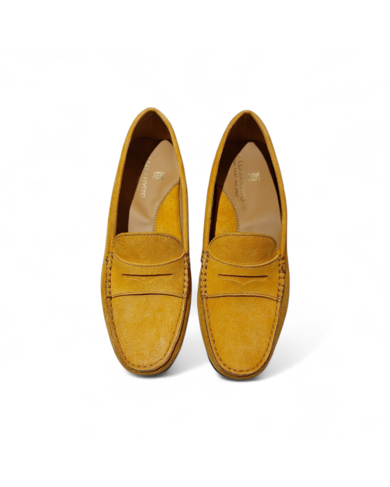 Amber suede loafers