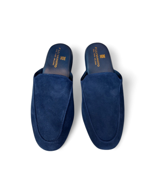Pantofole camoscio BLU