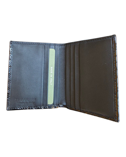 Porta carte di credito coccodrillo nero 2