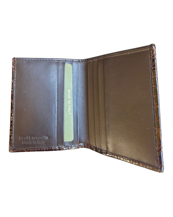 Porta carte di credito coccodrillo moro